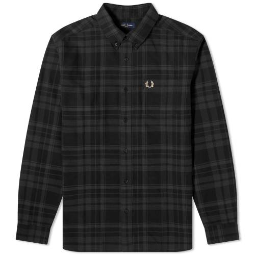 フレッドペリー 黒色 ブラック メンズ 【 FRED PERRY FRED PERRY TWILL TARTAN SHIRT / BLACK 】 メンズファッション トップス