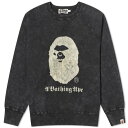 アベイシングエイプ クルー スウェットシャツ トレーナー 黒色 ブラック メンズ 【 A BATHING APE A BATHING APE OVERDYE CREW NECK SWEATSHIRT / BLACK 】 メンズファッション トップス ニット セーター