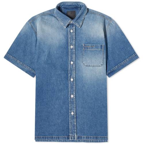 ジバンシィ スリーブ デニム 藍色 インディゴ 青色 ブルー 半袖 デニムシャツ メンズ 【 GIVENCHY SHORT SLEEVE DENIM SHIRT / INDIGO BLUE 】 メンズファッション トップス Tシャツ カットソー