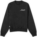 アミリ スクリプト ロゴ クルー スウェットシャツ トレーナー 黒色 ブラック スウェットトレーナーSHIRT メンズ 【 AMIRI SCRIPT LOGO CREW SWEATSHIRT / BLACK 】 メンズファッション トップス