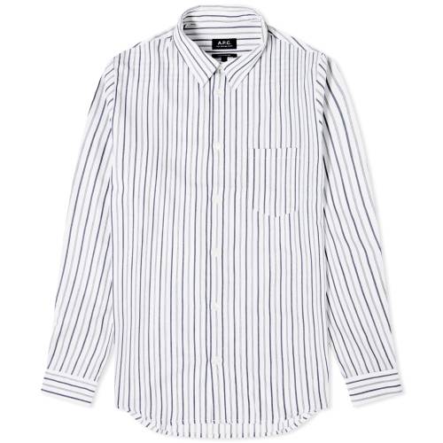 A[Ey[EZ[ XgCv F zCg A.P.C. Y y CLEMENT STRIPE SHIRT / WHITE z Yt@bV gbvX