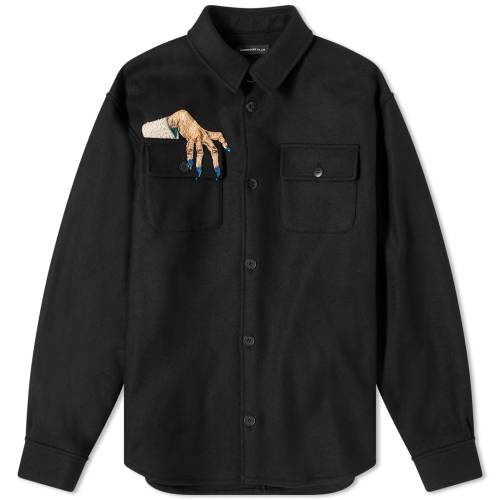 A_[Jo[ F ubN Y y UNDERCOVER EMBROIDERED HAND SHIRT / BLACK z Yt@bV gbvX