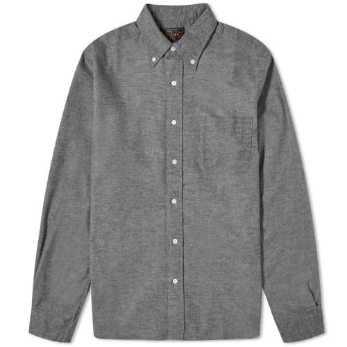 r[X _E \bh DF O[ Y y BEAMS PLUS BEAMS PLUS BUTTON DOWN SOLID FLANNEL SHIRT / GREY z Yt@bV gbvX