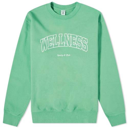 クルー スウェット & スウェットトレーナー メンズ 【 SPORTY & RICH SPORTY RICH WELLNESS IVY CREW SWEAT / VERDE 】 メンズファッション トップス