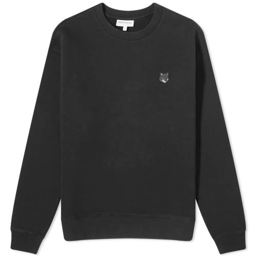 メゾンキツネ フォックス クルー スウェット 黒色 ブラック スウェットトレーナー メンズ 【 MAISON KITSUNE MAISON KITSUNE BOLD FOX HEAD PATCH COMFORT CREW SWEAT / BLACK 】 メンズファッション トップス