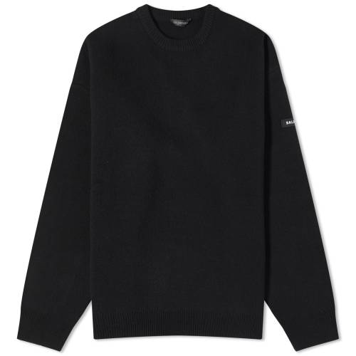 バレンシアガ クルー ニット 黒色 ブラック メンズ 【 BALENCIAGA CREW KNIT / BLACK 】 メンズファッション トップス セーター