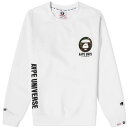 エイプバイベイシングエイプ クルー スウェット アイボリー スウェットトレーナー メンズ 【 AAPE BY A BATHING APE AAPE BACK X-BONE CREW SWEAT / IVORY 】 メンズファッション トップス