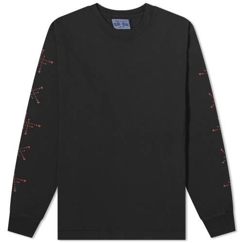 青色 ブルー スリーブ Tシャツ 黒色 ブラック 長袖 メンズ 【 BLUE BLUE JAPAN BLUE JAPAN KOBOREBI PRINTED LONG SLEEVE T-SHIRT / BLACK 】 メンズファッション トップス カットソー