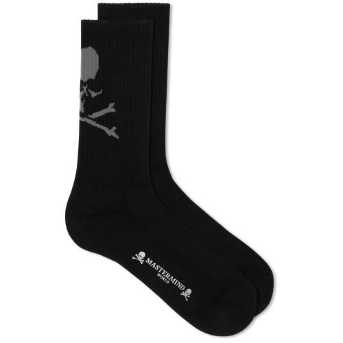 マスターマインドワールド 靴下 黒色 ブラック メンズ 【 MASTERMIND WORLD MASTERMIND WORLD REGULAR SKULL SOCKS / BLACK 】 インナー 下着 ナイトウエア レッグ