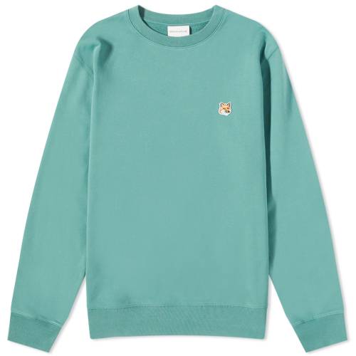 メゾンキツネ フォックス クルー スウェット 灰色 グレー スウェットトレーナー メンズ 【 MAISON KITSUNE MAISON KITSUNE FOX HEAD PATCH REGULAR CREW SWEAT / TEAL GREY 】 メンズファッション トップス