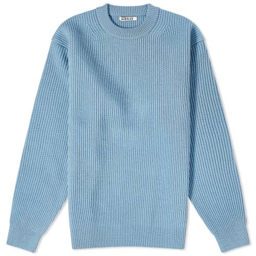 カーディガン 青色 ブルー メンズ 【 AURALEE FRENCH MERINO RIB CARDIGAN / LIGHT BLUE 】 メンズファッション トップス