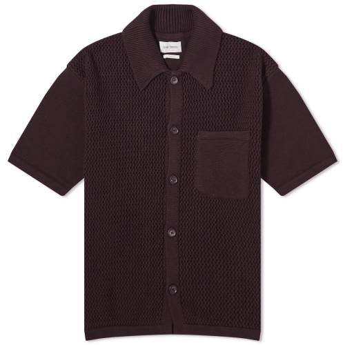 Io[XyT[ X[u F uE  Y y OLIVER SPENCER OLIVER SPENCER MAWES SHORT SLEEVE KNITTED SHIRT / BROWN z Yt@bV gbvX