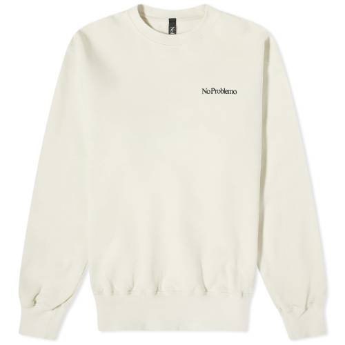 クルー スウェット スウェットトレーナー メンズ 【 NOPROBLEMO MINI PROBLEMO CREW SWEAT / ECRU 】 メンズファッション トップス ニット セーター