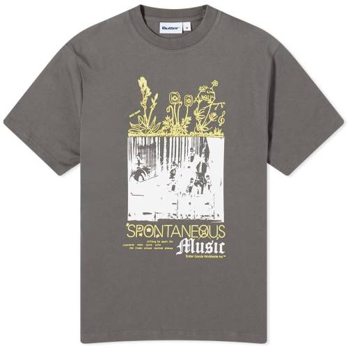 楽天スニケスTシャツ チャコール メンズ 【 BUTTER GOODS BUTTER GOODS SPONTANEOUS MUSIC T-SHIRT / CHARCOAL 】 メンズファッション トップス カットソー