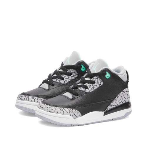 iCL F ubN  O[ DF O[ GAW[_ & Xj[J[ Y y AIR JORDAN AIR JORDAN 3 RETRO GS / BLACK GREEN GLOW & WOLF GREY & z