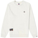 エイプバイベイシングエイプ クルー スウェット ヘザー ベージュ スウェットトレーナー メンズ 【 AAPE BY A BATHING APE AAPE NOW SILICON BADGE CREW SWEAT / HEATHER BEIGE 】 メンズファッション トップス