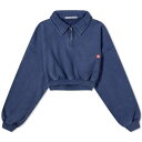 アレキサンダーワン ハーフ スウェット 青色 ブルー ハーフジップ レディース 【 ALEXANDER WANG ALEXANDER WANG SHRUNKEN HALF ZIP SWEAT / SPACE BLUE 】 レディースファッション トップス トレーナー