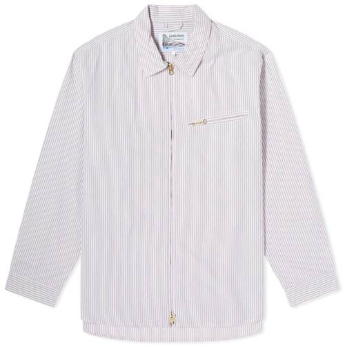 ストライプ 紫 パープル メンズ 【 GARBSTORE GRANDE ZIP STRIPE SHIRT / PURPLE 】 メンズファッション トップス