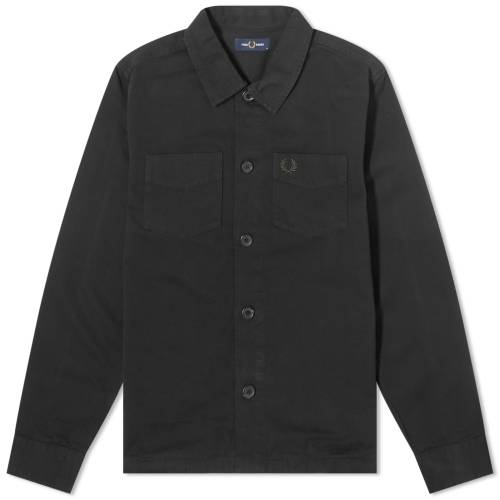 フレッドペリー ジャケット メンズ 【★スーパーSALE★6/11深夜2時迄】フレッドペリー 黒色 ブラック メンズ 【 FRED PERRY FRED PERRY TWILL OVERSHIRT / BLACK 】 メンズファッション コート ジャケット