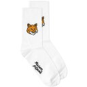 ]Lcl tHbNX F zCg Y y MAISON KITSUNE MAISON KITSUNE FOX HEAD SOCK / WHITE z Ci[  iCgEGA bO