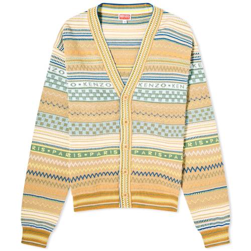 ケンゾー カーディガン キャメル メンズ 【 KENZO FAIRISLE CARDIGAN / CAMEL 】 メンズファッション トップス