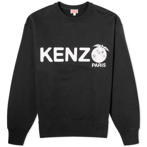 ケンゾー 橙 オレンジ クルー スウェット 黒色 ブラック スウェットトレーナー メンズ 【 KENZO ORANGE CREW SWEAT / BLACK 】 メンズファッション トップス