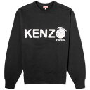 ケンゾー 橙 オレンジ クルー スウェット 黒色 ブラック スウェットトレーナー メンズ 【 KENZO ORANGE CREW SWEAT / BLACK 】 メンズファッション トップス