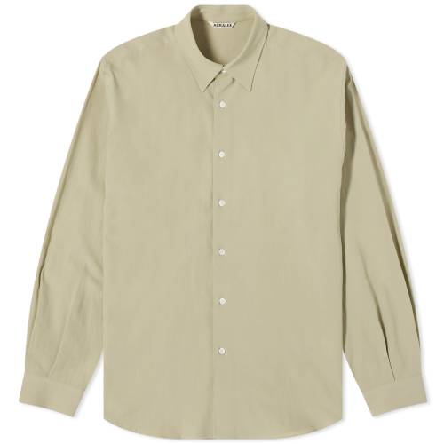  O[ Y y AURALEE HARD TWIST COTTON SILK SHIRT / SAGE GREEN z Yt@bV gbvX