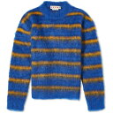 マルニ ストライプ クルー スウェット 青色 ブルー スウェットトレーナー メンズ 【 MARNI STRIPE MOHAIR CREW SWEAT / ROYAL BLUE 】 メンズファッション トップス