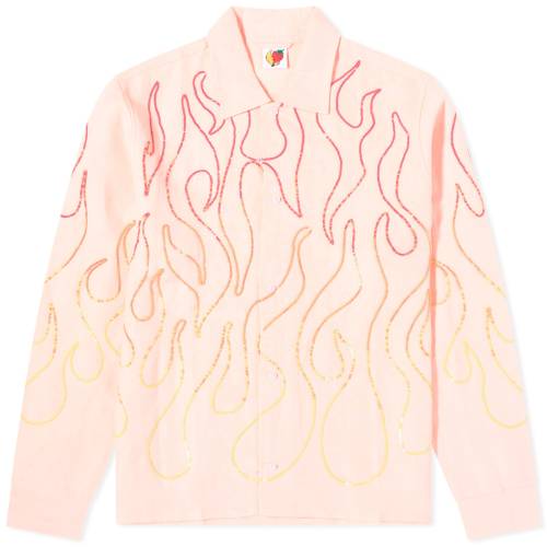 XJC nC sN Y y SKY HIGH FARM SKY HIGH FARM FLAME EMBROIDERED SHIRT / PINK z Yt@bV gbvX