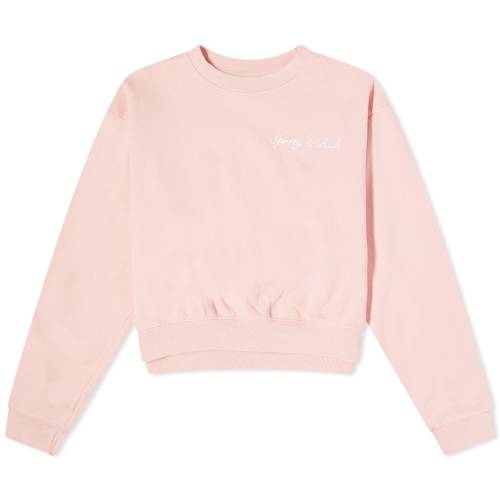 シラキュース クルー スウェット ローズ & スウェットトレーナー レディース 【 SPORTY & RICH SPORTY RICH SYRACUSE CROPPED CREW SWEAT / ROSE 】 レディースファッション トップス