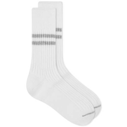 ストライプ 白色 ホワイト 灰色 グレー & メンズ 【 ROTOTO HEMP ORGANIC COTTON STRIPE SOCK / WHITE & GREY WHITE 】 インナー 下着 ナイトウエア レッグ