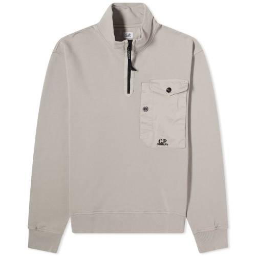 シーピーカンパニー スウェット C.P. メンズ 【 C.P. COMPANY COMPANY QUARTER ZIP SWEAT / DRIZZLE 】 メンズファッション トップス ..