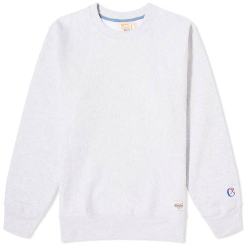 チャンピオン リベンジ クルー スウェット 銀色 シルバー 灰色 グレー スウェットトレーナー メンズ 【 CHAMPION MADE IN USA REVERSE WEAVE CREW SWEAT / SILVER GREY MARL 】 メンズファッション トップス ニ