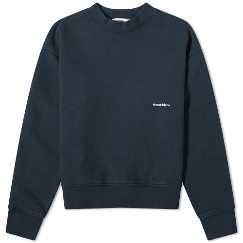 ボックス ロゴ クルー スウェット 紺色 ネイビー ABOUT:BLANK スウェットトレーナー END. & メンズ 【 BOX LOGO CREW SWEAT - EXCLUSIVE / FRENCH NAVY & ECRU 】 メンズファッション トップス