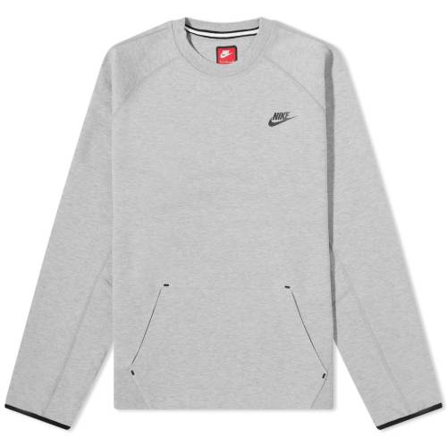 ナイキ テック フリース クルー スウェット 灰色 グレー ヘザー 黒色 ブラック スウェットトレーナー & メンズ 【 NIKE TECH FLEECE CREW SWEAT / DARK GREY HEATHER & BLACK 】 メンズファッション トップス