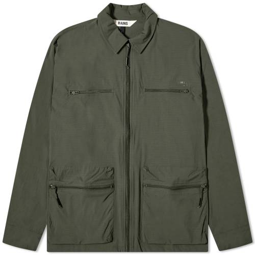 CY  O[ Y y RAINS TOMAR ZIP OVERSHIRT / GREEN z Yt@bV gbvX