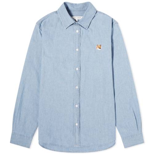 メゾンキツネ フォックス クラシック 藍色 インディゴ KITSUNé メンズ 【 MAISON KITSUNE MAISON FOX HEAD CLASSIC SHIRT / INDIGO 】 メンズファッション トップス