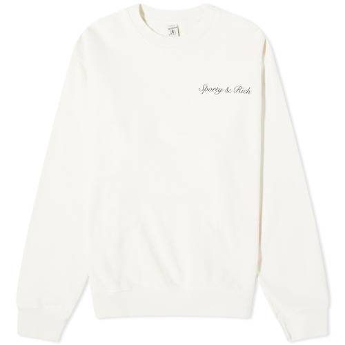 シラキュース クルー スウェット 白色 ホワイト & スウェットトレーナー メンズ 【 SPORTY & RICH SPORTY RICH SYRACUSE CREW SWEAT / OFF WHITE 】 メンズファッション トップス