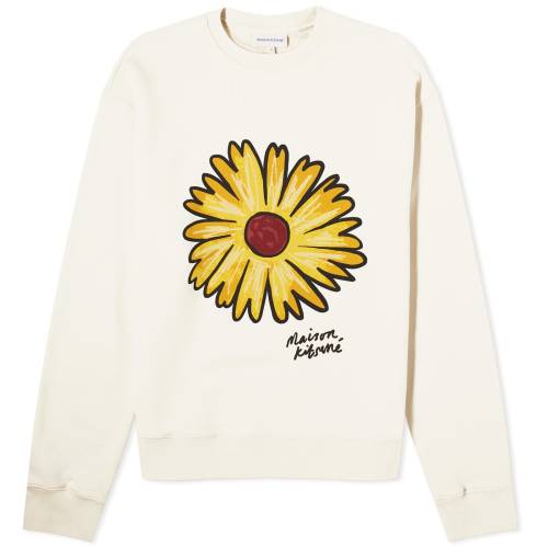 メゾンキツネ クルー スウェット KITSUNé スウェットトレーナー メンズ 【 MAISON KITSUNE MAISON FLOATING FLOWER CREW SWEAT / PAPER 】 メンズファッション トップス