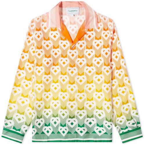 カサブランカ スリーブ 長袖 レディース 【 CASABLANCA HEART MONOGRAM SILK LONG SLEEVE SHIRT / HEART MONOGRAM GRADIENT 】 レディースファッション トップス