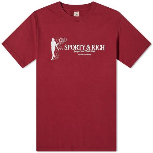 ƥ˥  T &  SPORTY &RICH SPORTY RICH TENNIS CLUB T-SHIRT / MERLOT  󥺥եå ȥåץ åȥ