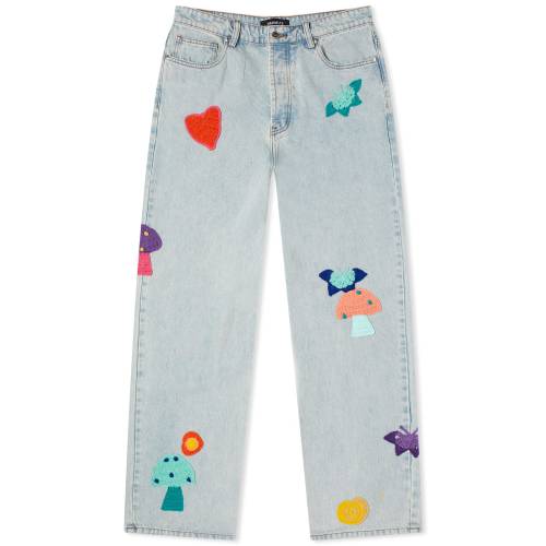 ジーンズ メンズ 【 NAHMIAS CROCHET PATCHWORK JEANS / LIGHT WASH 】 メンズファッション ズボン パンツ