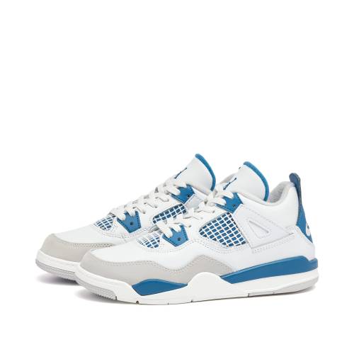 楽天スニケスナイキ 白色 ホワイト 青色 ブルー エアジョーダン & スニーカー メンズ 【 AIR JORDAN AIR JORDAN 4 RETRO OG PS / OFF WHITE MILITARY BLUE & 】