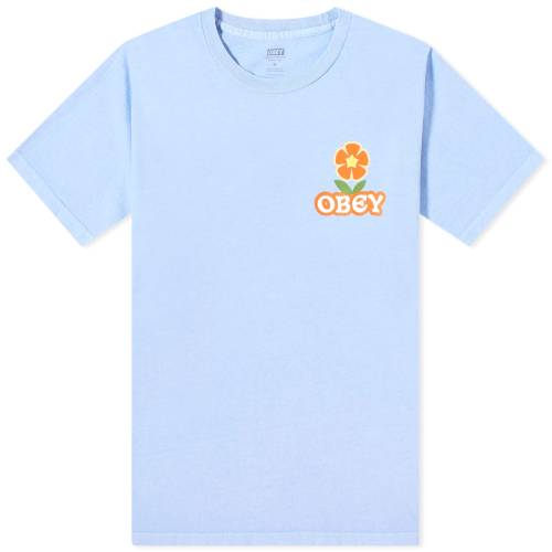 オベイ アート Tシャツ メンズ 【 OBEY MAKE ART NOT WAR FLOWER T-SHIRT / PIGMENT HYDRANGEA 】 メンズファッション トップス カットソー