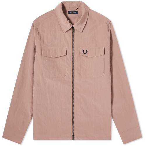 フレッドペリー ジャケット メンズ フレッドペリー ピンク メンズ 【 FRED PERRY FRED PERRY ZIP OVERSHIRT / DARK PINK 】 メンズファッション コート ジャケット