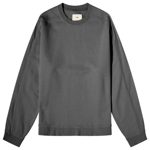 フォーク クルー スウェット 黒色 ブラック スウェットトレーナー メンズ 【 FOLK PRISM CREW SWEAT / SOFT BLACK 】 メンズファッション トップス