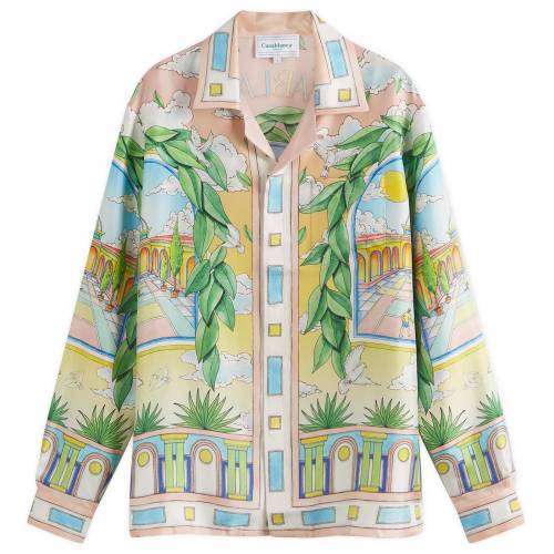 カサブランカ キューバン スリーブ 長袖 レディース 【 CASABLANCA CUBAN COLLAR LONG SLEEVE SHIRT / MULTI 】 レディースファッション トップス