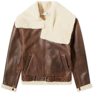 JW ANDERSON フライト 【 FLIGHT SHEARLING JACKET CHOCOLATE BROWN 】 メンズファッション コート ジャケット 送料無料