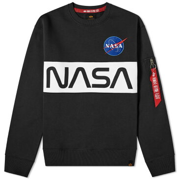 アルファ インダストリーズ ALPHA INDUSTRIES スウェット メンズファッション トップス トレーナー メンズ 【 Nasa Inlay Crew Sweat 】 Black